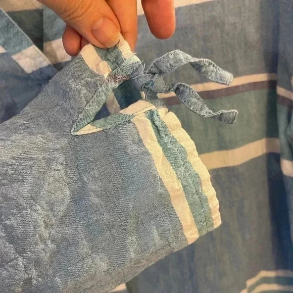 Habitat striped button front beachy coastal large - Picture 6 of 6